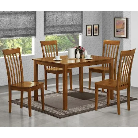 5-Piece Dinette Set w/ Table & 4 Chairs